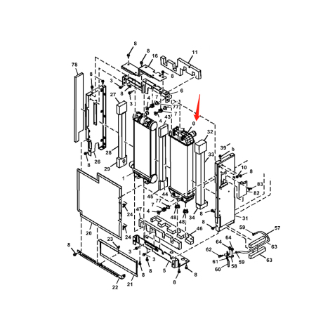 Water Tank Radiator ASS'Y FYD00002437 for John Deere Excavator 75G 85G