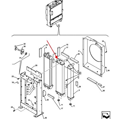 Radiatore serbatoio acqua LN003470 per motore Isuzu 4LE2 escavatore Case CX75C SR CX80C