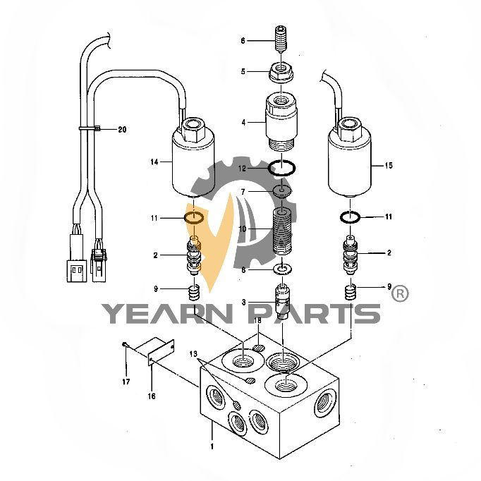 Solenoid Valve 4415398 0768100 for Hitachi EX17U EX17UNA EX22-2 EX27U EX27UNA EX30U EX35U EX35UNA EX40UR-3 Excavator