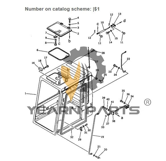 Operator's Cab ASS'Y 205-54-00321 for Komatsu Excavator BP500-3 PC200-3 PC200LC-3 PC220-3 PC220LC-3 for sale at soonparts online store