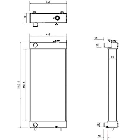 Radiateur de réservoir d'eau LN003160 pour pelle Case CX210C LR CX235C SR CX210C LC CX210C NLC