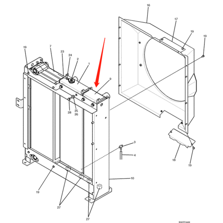 aftercooler-intercooler-aircooler-yb05p00019s009-for-new-holland-excavator-e235bsr-e235bsrlc-e235bsrnlc