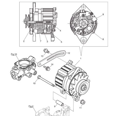 Alternator 300901-00125 for Doosan Daewoo DX75-5B