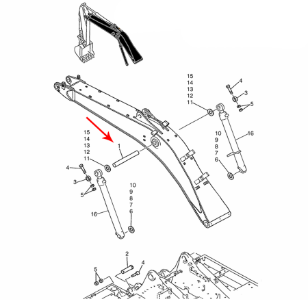 Buy Boon Cylinder Assembly Pin LS02B01345P1 for Kobelco Excavator SK485-8 SK485-9 SK485LC-9 from yearnparts store