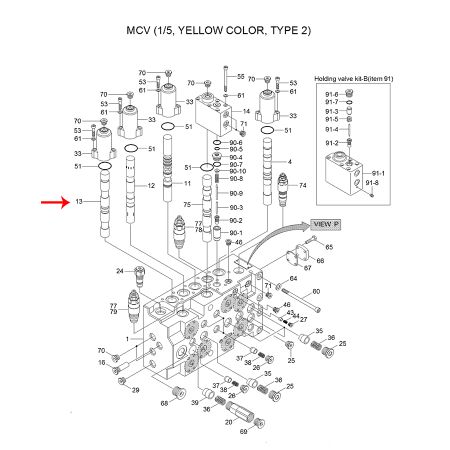 Bucket Spool ASSY 31N6-17710 31N617710 for Hyundai R210LC-7 R210LC-7H R220LC-7H Excavator