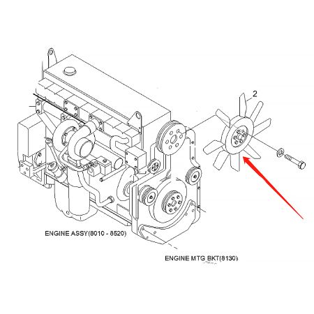 مروحة تبريد 14E7-01720 لحفارة Hyundai R450LC-3(#1001-)