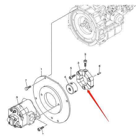 Coupling PA30P01003S001 for Case CX14 Excavator