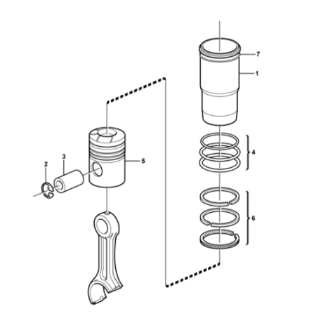 Cylinder Liner Kit VOE22302058 for Volvo A40E A40E FS A40F A40F FS A40FG A40FG FS A45G A45G FS EC700B EC700BHR EC700C EC700CHR EC750D L350F Engine D16E