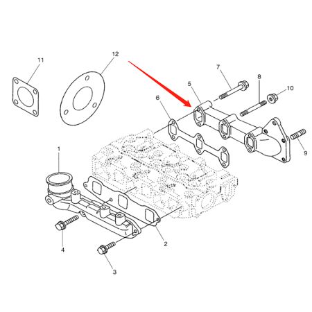Exhaust Manifold VV11923313100 for New HollandExcavator EH15.B E15