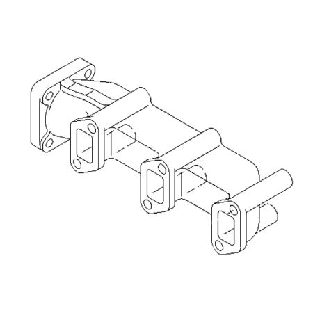 Exhaust Manifold XJAU-00717 for Hyundai Excavator R35Z-7 R35Z-7A R35Z-9