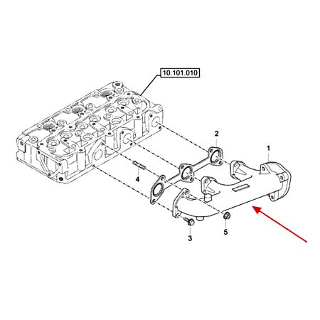 Exhaust Manifold XJBR-02288 for Case CX17C Excavator with Kubota D902