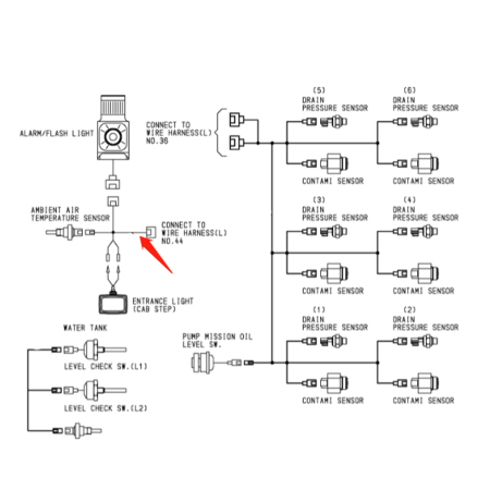 Folding Stairway Alarm Sensor Wiring Harness 4683902 for Hitachi Excavator EX5500-6 EX5500E-6 EX5600-6BH EX5600-6LD
