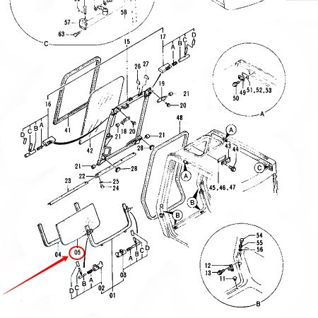 Front Lower Window Glass 4289521 for Hitachi Excavator EX100-2 EX120-2 EX200-2 EX220-2 EX300-3 EX400-3 EX60-2 RX2000-2