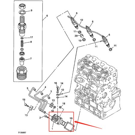 Fuel Injection Pump 5863015630 AT263193 for John Deere Excavator 17ZTS