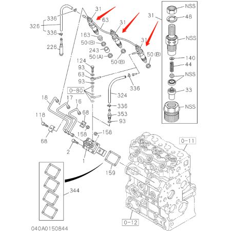 Топливная форсунка AT263095 для экскаватора John Deere 17ZTS