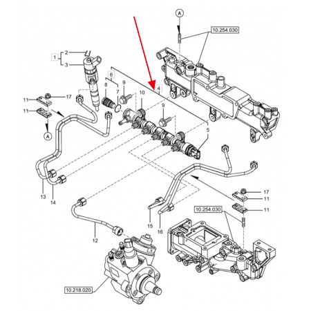 Топливная трубка Common Rail высокого давления XJAU-01330 для экскаватора Case CX60C CX57C