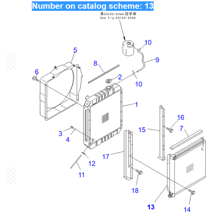 Hydraulic Oil Cooler 21W-03-31120 21W0331120 for Komatsu Excavator PC75UD-3 PC75US-3 PC75UU-3