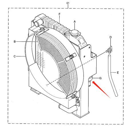 Hydraulic Oil Cooler 4353428 for Hitachi EX22-2 Excavator with Kubota D1105-KA Engine