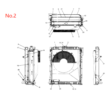 Hydraulic Oil Cooler LB05P00006S002 for Kobelco Excavator SK290LC