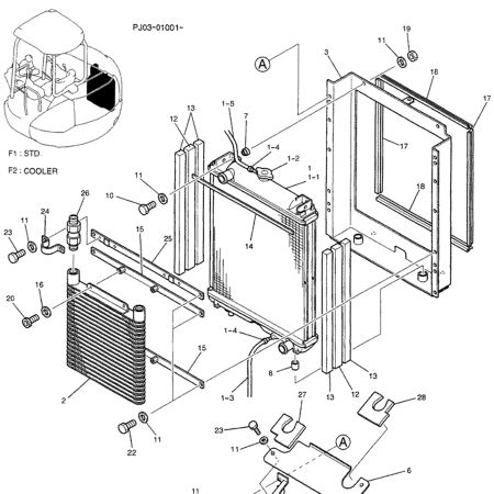 Resfriador de óleo hidráulico PY53V00002P1 para escavadeira Case CX47