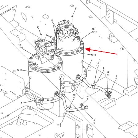 コベルコ SK850 掘削機用左スイング モーター Assy LV15V00004F1 LV15V00004F2