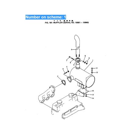 Muffler Silencer 6204-11-5512 6204115512 for Komatsu Excavator PC40-2 PC40-1 PC40-3 PW60-1
