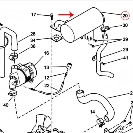 Silenciador 7240236 6685916 para escavadeira Bobcat 319 320 321 322 323 324 E14 E16 com motor Kubota D722