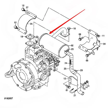 Silenziatore marmitta 4456020 per escavatore Hitachi EX20U-3 EX20UR-3 ZX20U ZX20UR