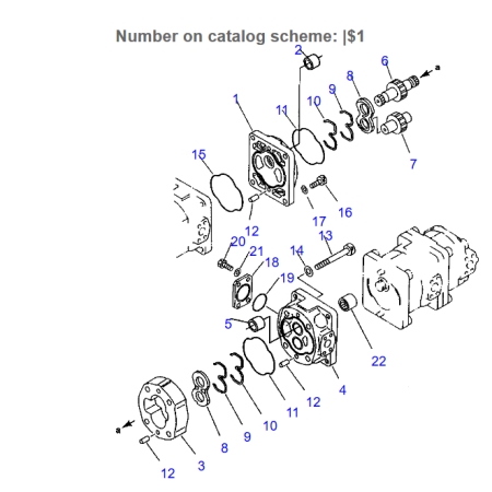 Pilot Gear Pump ASS'Y 705-12-36340 for Komatsu Wheel Loader 542 WA400-1 WA420-1