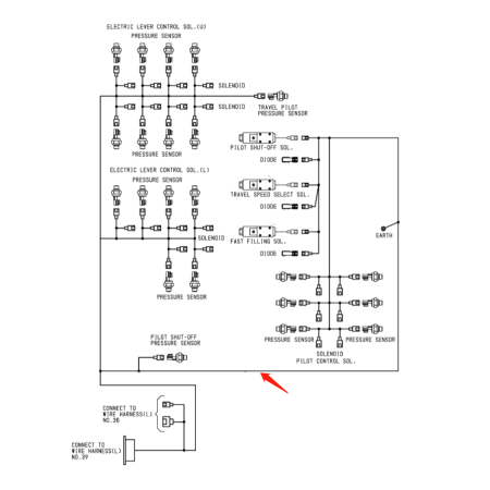 Pilot Valve (L) Wiring Harness 1035275 for Hitachi Excavator EX5500-6 EX5600-6BH EX5600-6LD