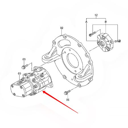 Bomba de pistón 4438711 para excavadora Hitachi EX20U-3 EX20UR-3 ZX20U ZX20UR