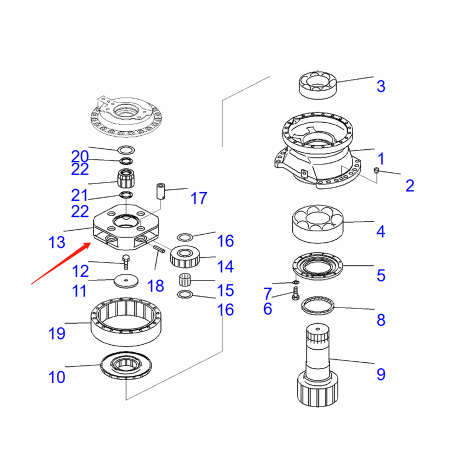 Planetary Carrier 207-27-63170 for Komatsu Excavator PC1250-7 PC1250-8 PC250-6 PC300-6 PC850-8E0