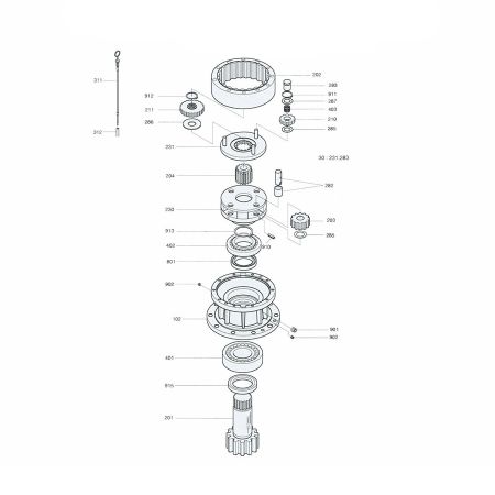 Buy Planetary Carrier 2230-1029 for Doosan Deawoo Excavator SOLAR 170-III SOLAR 200W-III SOLAR 220LC-III at yearnparts.COM online store