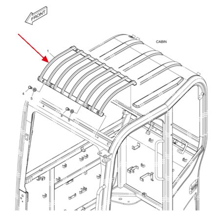 Roof Guad K1033220C for Doosan DX60R DX62R-3 DX63-3 DX80R DX85R-3