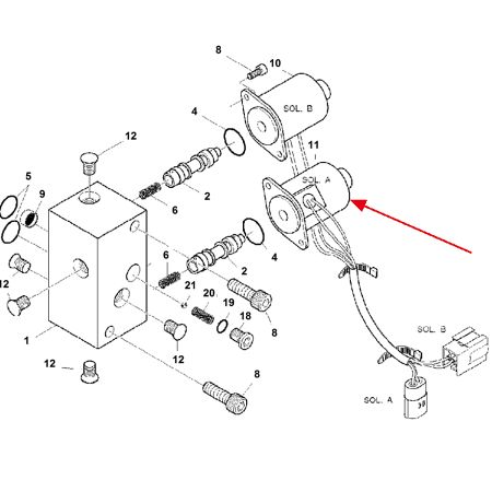 Solenoid Valve A 7006958 for Bobcat Excavator E60