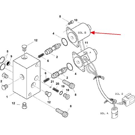 Solenoid Valve B 7006957 for Bobcat Excavator E60