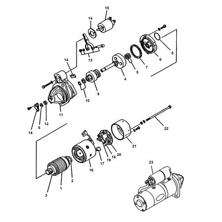 Starter Motor 6640933 for Bobcat Excavator 100