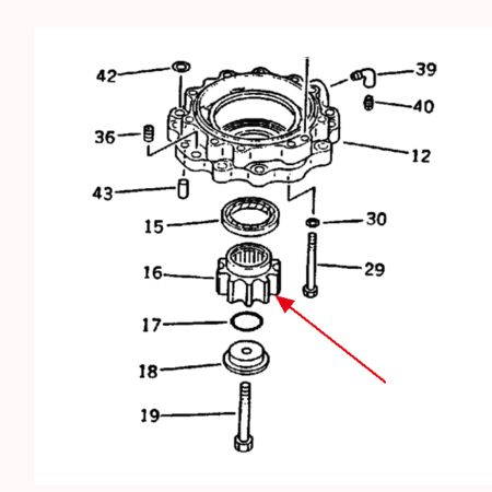 ボブキャット掘削機 130 用スイング機械ギア 6639695