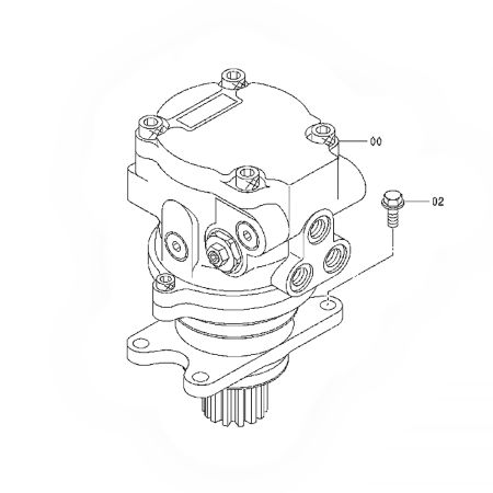 Conjunto de motor giratório 4438719 para escavadeira Hitachi EX20U-3 EX20UR-3 ZX20U ZX20UR ZX22U-2