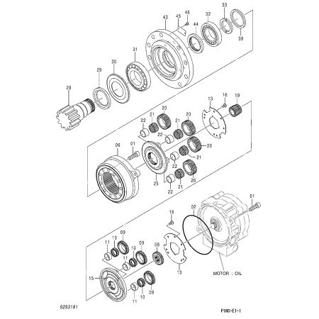 John Deere 60D 60G 掘削機用スイングモータートランスミッションボックス 9293181