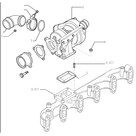 Turbocharger 2855721 for New Holland Excavator WE190