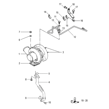 Turbocharger 71457389 for New Holland Excavator EX355