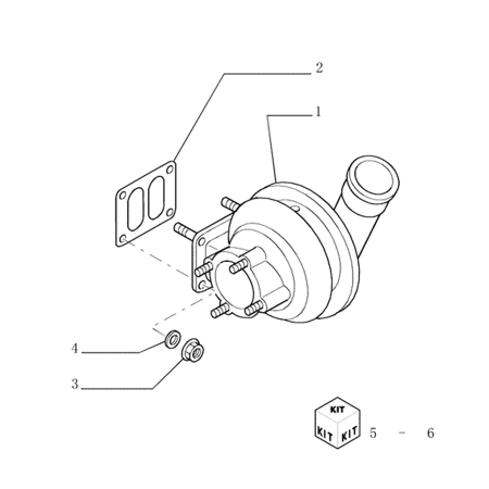 Turbocharger 72215919 for New Holland Excavator E385 RH 12.6