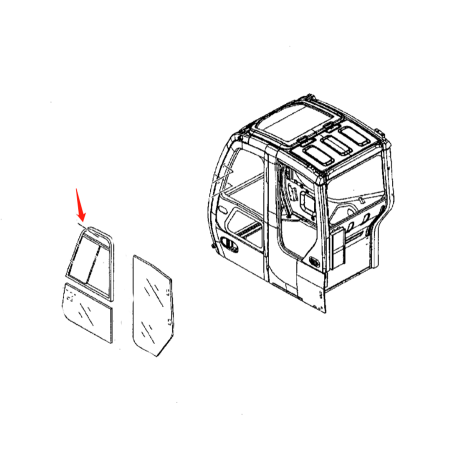 Upper Above Slide Glass 4457175 for Hitachi Excavator ZX125US ZX135US ZX160 ZX185USR ZX225US ZX70 ZX85US-HCME