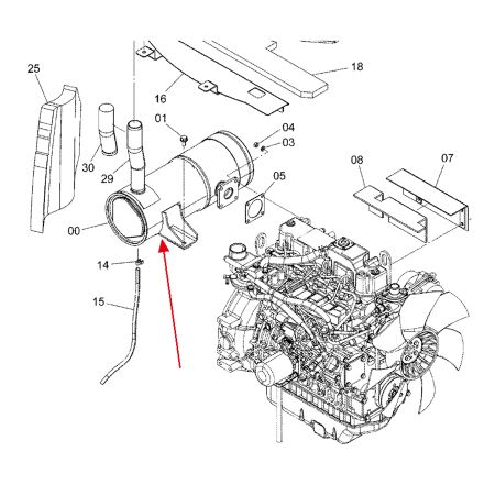 Upward Muffler Silencer 4670444 for Hitachi ZX40U-3 ZX40U-3U ZX48U-3 ZX48U-3F ZX50U-3 ZX50U-3F ZX52U-3 ZX52U-3F Excavator