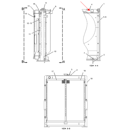 water-radiator-core-ass-y-190-5807-1905807-171-9008-1719008-for-caterpillar-excavator-cat-318b-l-318b-ln-engine-3046
