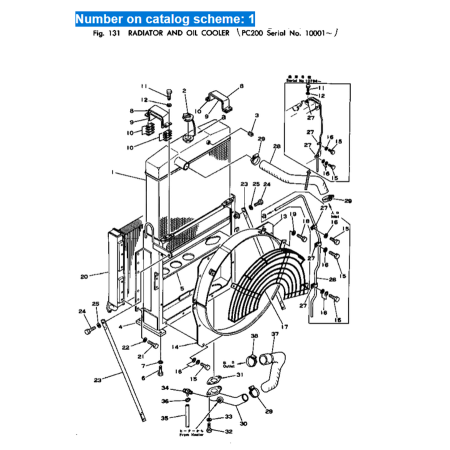 Water Radiator Core ASS'Y 205-03-51100 205-03-00012 205-03-00013 for Komatsu Excavator PC200-1