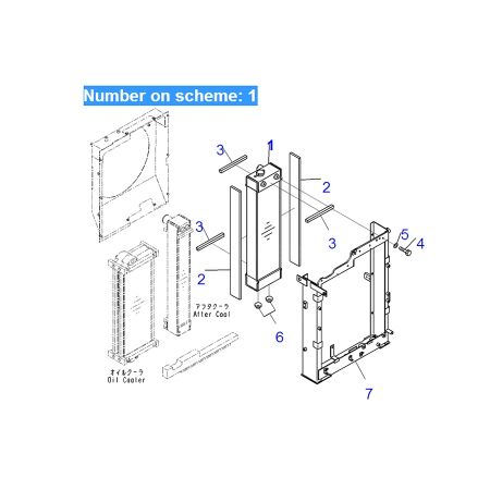 Water Radiator Core ASS'Y 22B-03-21411 22B0321411 for Komatsu Excavator PC118MR-8 PC138US-8 PC138USLC-8 PW118MR-8