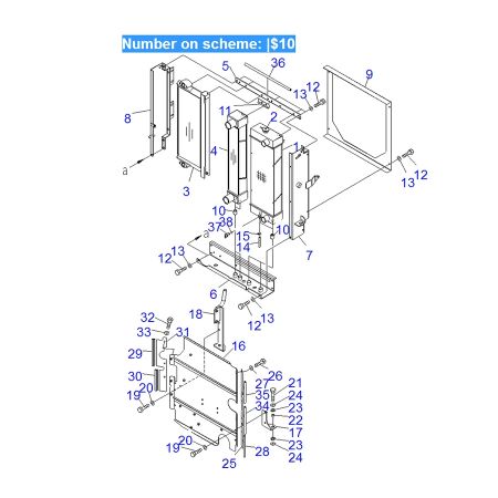 Water Radiator Core ASS'Y 416-03-31107 4160331107 for Komatsu Wheel Loader WA150-5 WA150L-5 WA150PZ-5