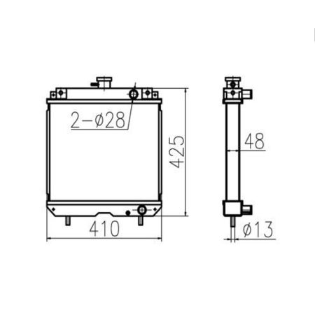 Water Tank Radiator Core ASS'Y 119255-44501 11925544501 for Yanmar EE213